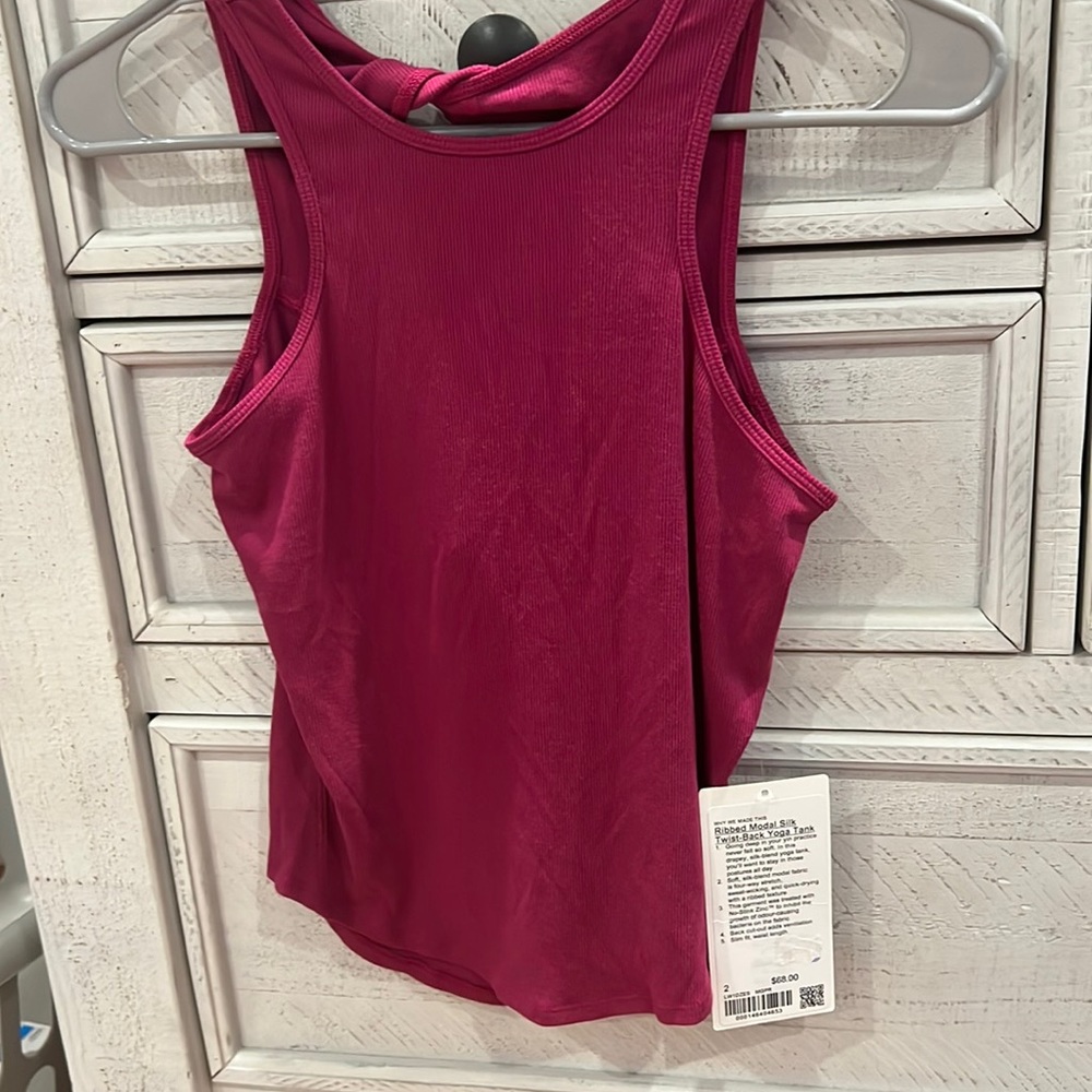 lululemon ribbed modal silk twist back yoga tank top